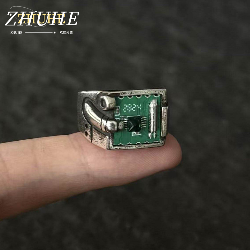 Tech Inspired Accessories - เครื่องประดับแหวนลาย PCB ที่ได้รับแรงบันดาลใจจากเทคโนโลยี สำหรับผู้ชายและผู้หญิง แหวนเปิดสไตล์อินดัสเทรียลย้อนยุค ทำจากโลหะผสมทองแดง