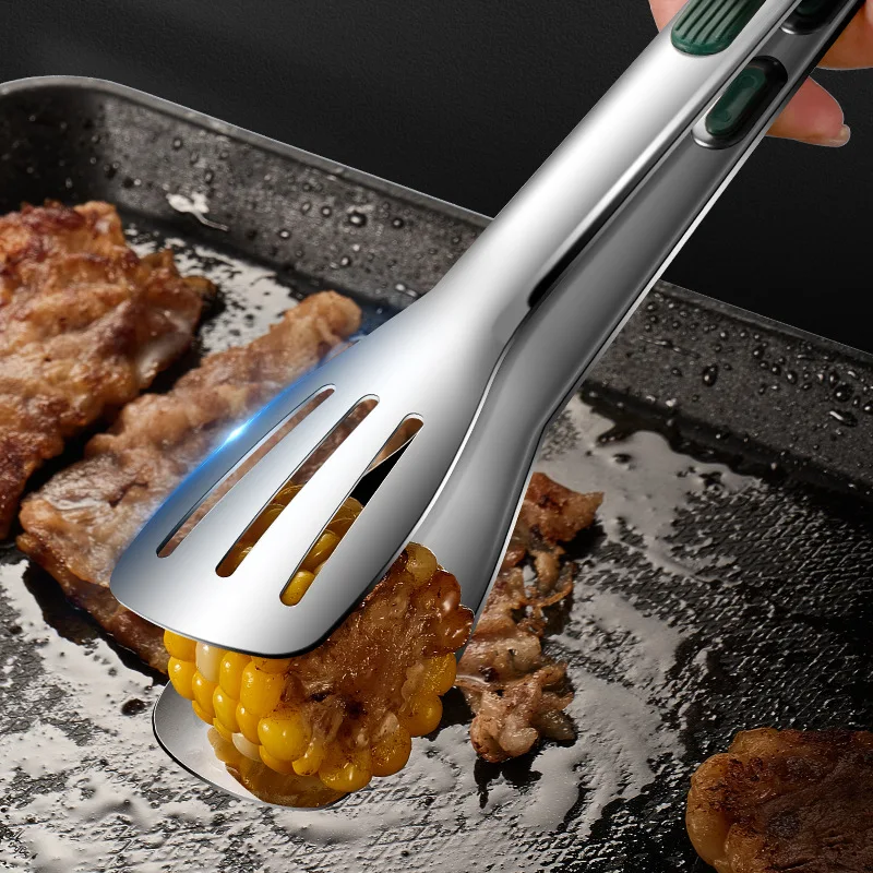 Hi Tech Kitchen Accessories - สแตนเลสสตีลคลิปบาร์บีคิวลื่นแหนบอาหารเนื้อสลัดขนมปังคลิปย่างบาร์บีคิวบุฟเฟ่ต์ CLAMP เครื่องมือทําอาหารอุปกรณ์ครัว