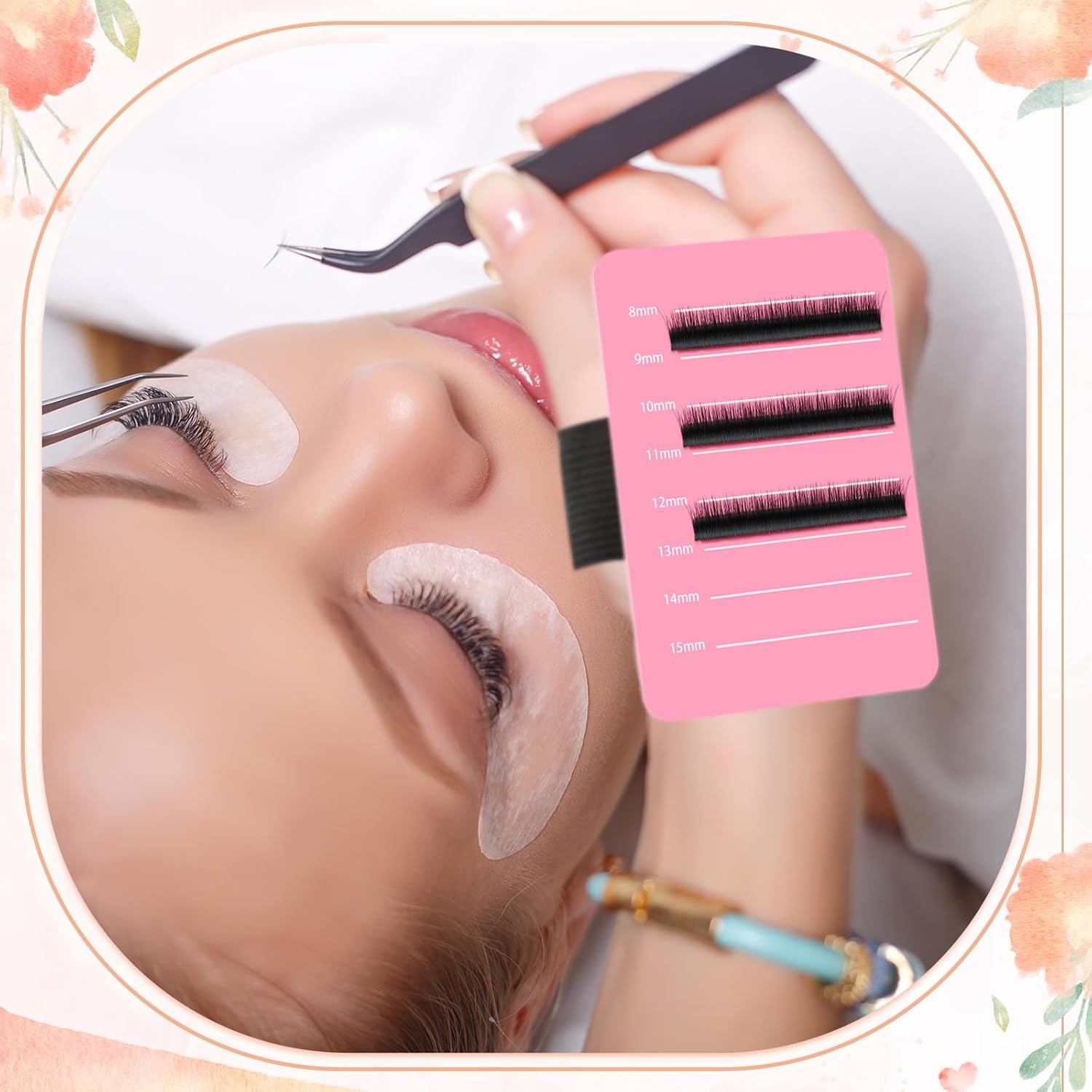 Tech Accessories - ที่วางต่อขนตาแบบปรับได้ 2 ชิ้น ขนาดเดียว พร้อมสายรัดข้อมือ, อุปกรณ์สำหรับช่างต่อขนตา
