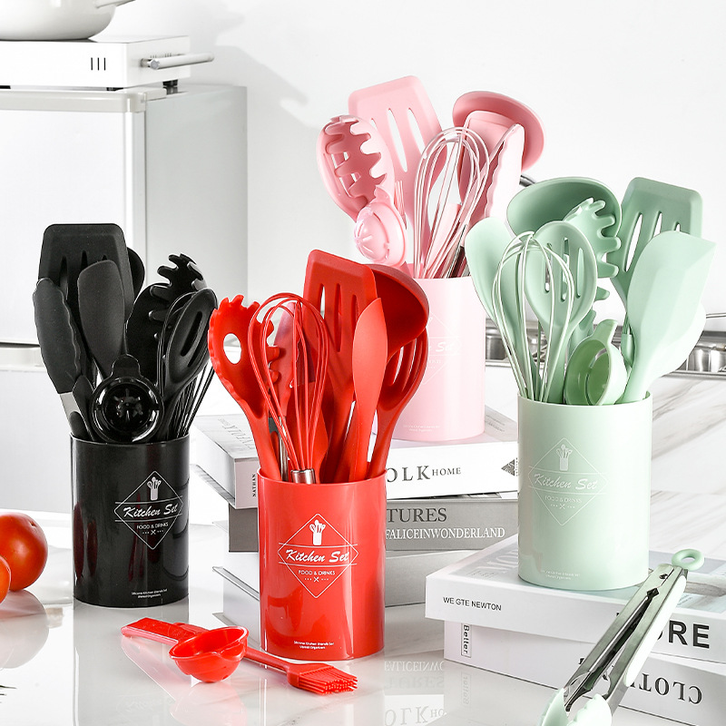 12ชิ้นเครื่องครัวซิลิโคนกันติด - Hi Tech Kitchen Accessories บทวิจารณ์และราคา